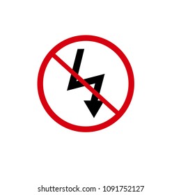 No electricity symbol and