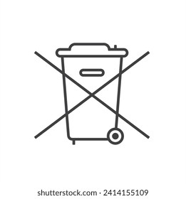 no electronic disposal symbol, vector art.