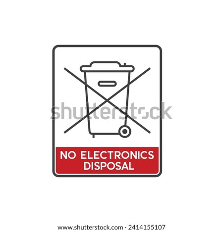 no electronic disposal symbol, vector art.
