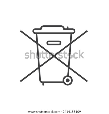 no electronic disposal symbol, vector art.