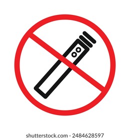 No Electronic Vaping icon Black line art vector