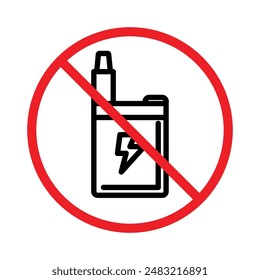 No Electronic Vaping icon logo sign vector outline