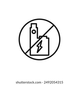 No Electronic Vaping icon outline collection in black and on white background