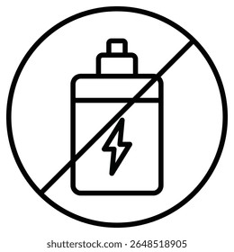 Kein elektronisches Vaping-Symbol Umriss isoliertes Logo-Zeichen