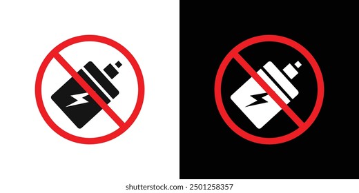 No Electronic Vaping icon Symbol mark in filled style