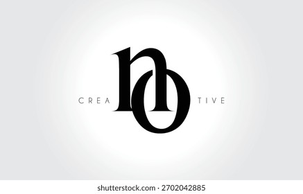 NO Elegant Serif Monogram Logo – Luxury Lowercase Typographic Lettermark for Modern Branding