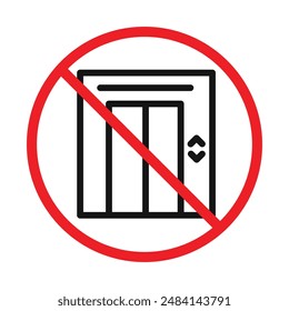 No Elevator Sign icon black and white vector sign