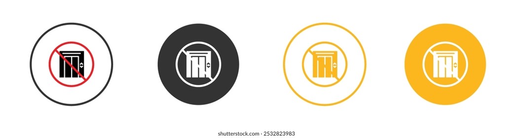 No Elevator Sign icon black and white vector outline sign