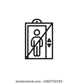 No Elevator Sign icon outline collection in black