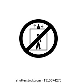 No elevator sign icon. Simple glyph, flat vector element of ban, prohibition, forbid icons set for UI and UX, website or mobile application