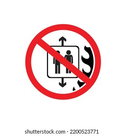 no elevator sign on white background