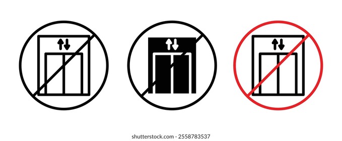 No elevator sign vector set