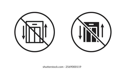 No elevator sign vector set vector graphics designs