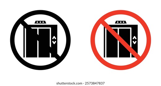 No elevator signs vector set