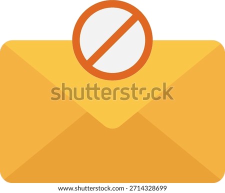 No Email Icon: Blocked Message or Spam Concept