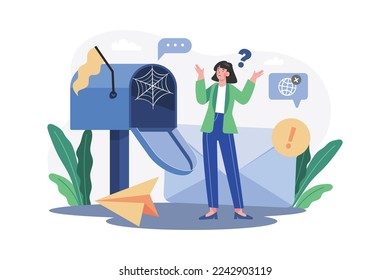 No Email Illustration concept on white background