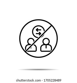 No employees, workers icon. Simple thin line, outline vector of project management ban, prohibition, embargo, interdict, forbiddance icons for ui and ux, website or mobile