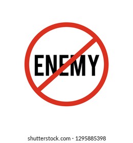 No enemy icon vector. No enemy symbol. Linear style sign for mobile concept and web design. No enemy symbol illustration. Pixel vector graphics - Vector.