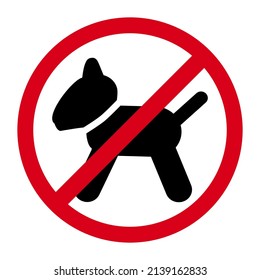 no entrar con el símbolo del perro en un círculo rojo sobre un fondo blanco.