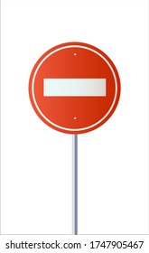 No enter traffic sign allowed road sign on white background