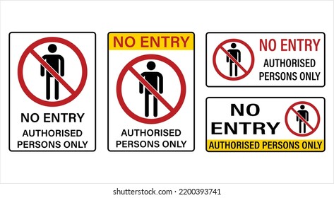 No Entry Authorised Persons Only, Prohibition Sign, Unauthorised Person Not Allowed Vector Art Illustration, No, Do Not Sign, Circle Backslash Symbol,