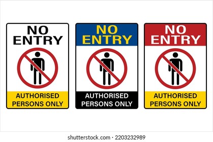 No Entry Authorised Persons Only, Prohibition Sign, Unauthorised Person Not Allowed Vector Art Illustration, No, Do Not Sign, Circle Backslash Symbol,