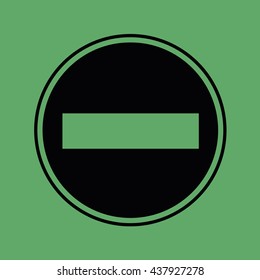 No entry black icon vector sign
