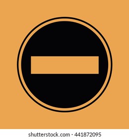 No entry black icon vector sign