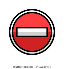 no entry color icon vector. no entry sign. isolated symbol illustration