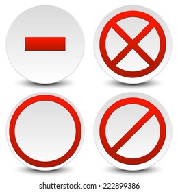 No entry, do not cross, no parking signs, icons
