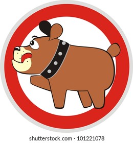 No entry with dogs, sign, funny vector icon