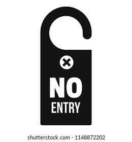 No entry door hanger icon. Simple illustration of no entry door hanger vector icon for web design isolated on white background