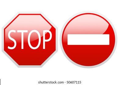 No entry end stop. Icon Sign Vector.