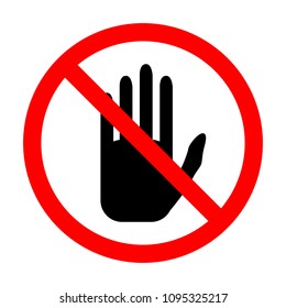 No entry flat icon. Stop vector icon, no passage vector sign. Do not entry vector sign design