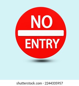 no entry forbidden sign symbol 3d render design