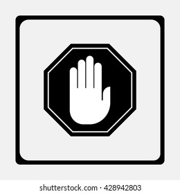 No entry hand sign.
