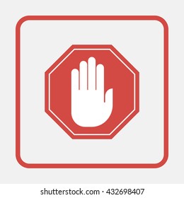 No entry hand sign.
