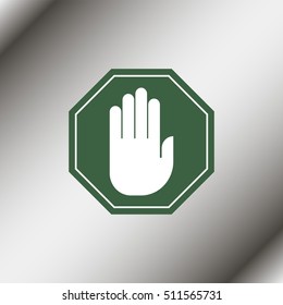 No entry hand sign.