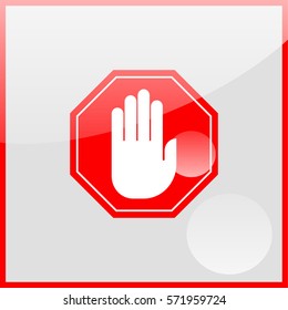 No entry hand sign.
