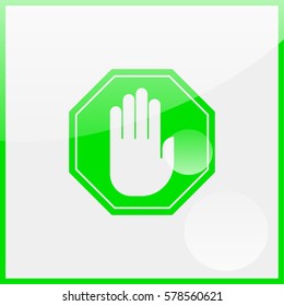 No entry hand sign.