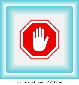 No entry hand sign icon, vector illustration. Flat design style 