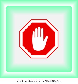 No entry hand sign icon, vector illustration. Flat design style 