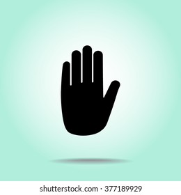No entry hand sign icon, vector illustration. Flat design style 