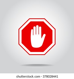 No entry hand sign icon, vector illustration. Flat design style 