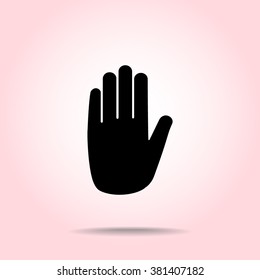 No entry hand sign icon, vector illustration. Flat design style 