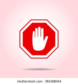 No entry hand sign icon, vector illustration. Flat design style 