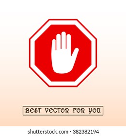 No entry hand sign icon, vector illustration. Flat design style 