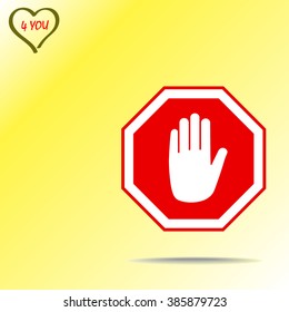 No entry hand sign icon, vector illustration. Flat design style 