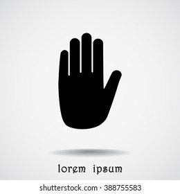 No Entry Hand Sign Icon, Vector Illustration. Flat Design Style 