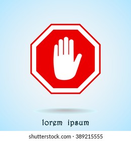 No entry hand sign icon, vector illustration. Flat design style 